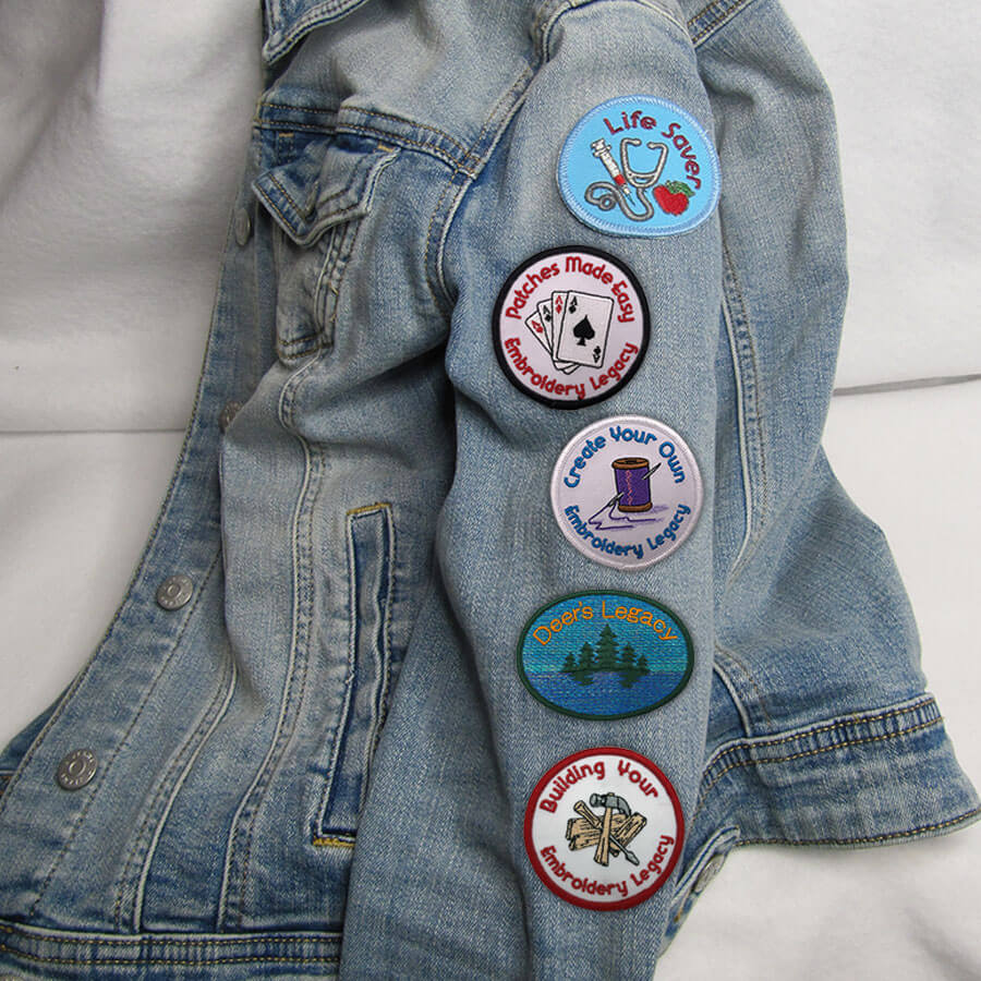 Embroidery Patch Designs on Denim Sleeve
