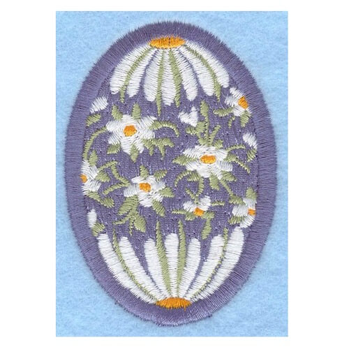 daisy egg embroidery design