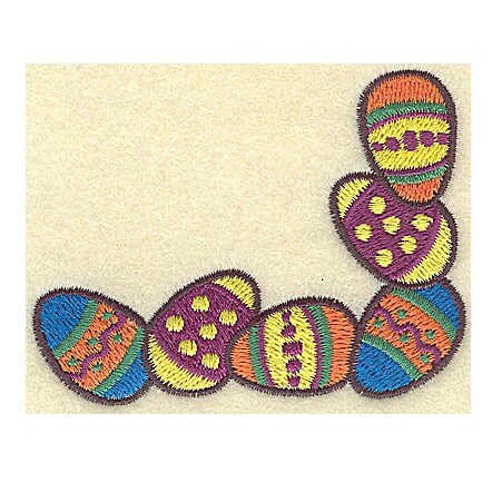 easter egg corner embroidery design