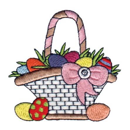basket of eggs embroidery design