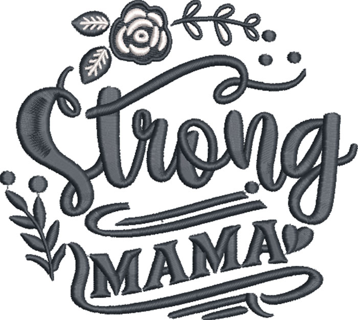 strong mama embroidery design