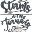 chasing storms embroidery design