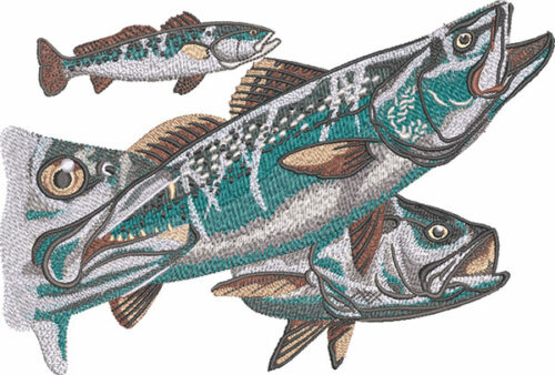 speckled trout embroidery design