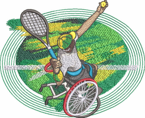 para sport wheelchair tennis embroidery design