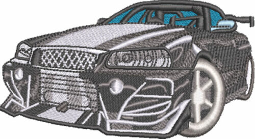 cool sports car embroidery design