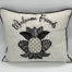 pineapple motif embroidered pillow