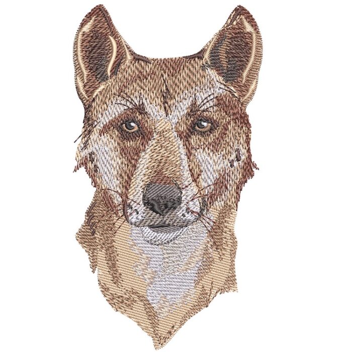 Outback Dingo face embroidery design