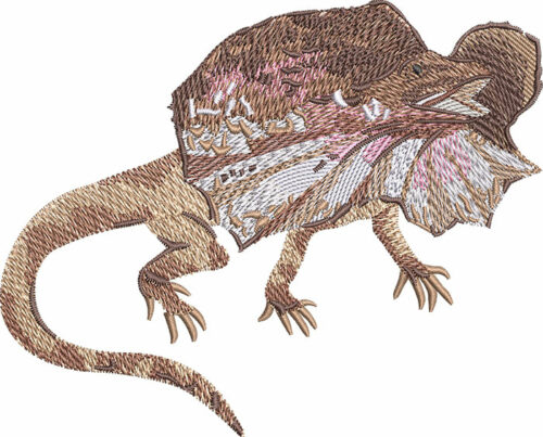 frilled lizard embroidery design