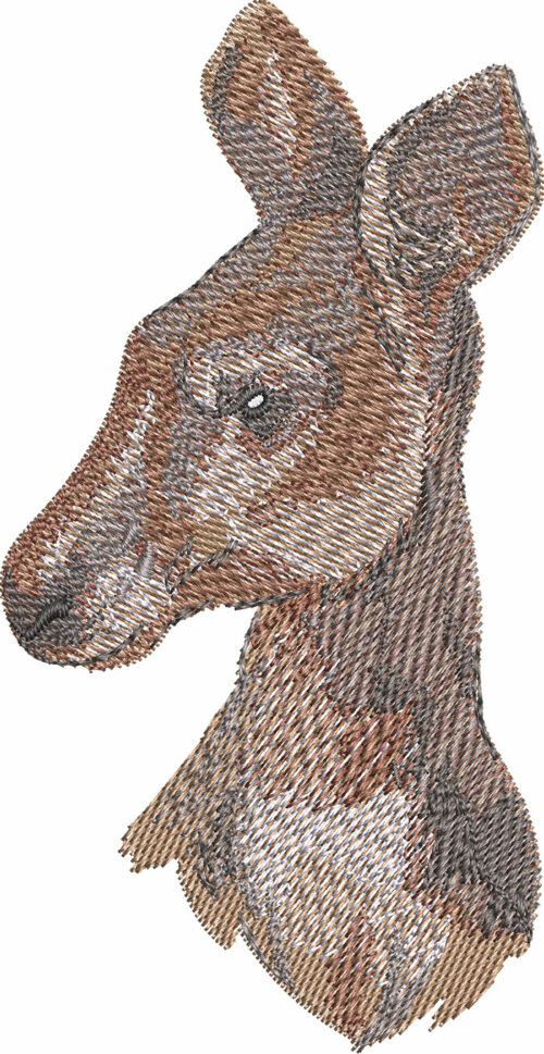 Kangaroo head embroidery design