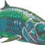 Tarpon fish swimming embroidery design
