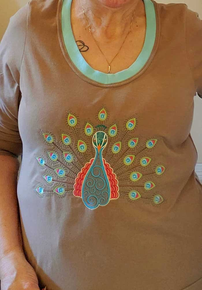 graphic peacock shirt