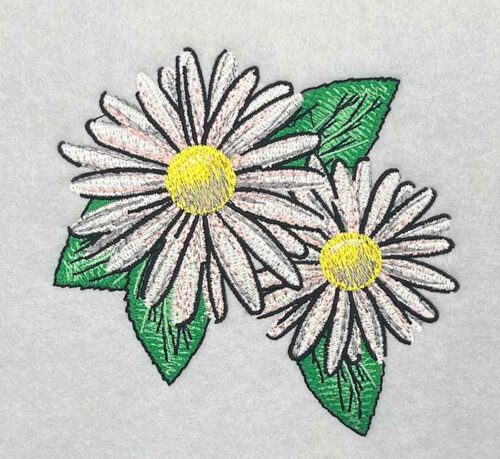 Single Daisy embroidery design