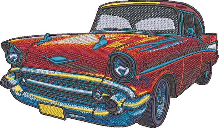 57 car embroidery design