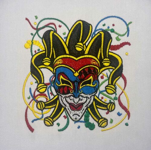 jester face embroidery design