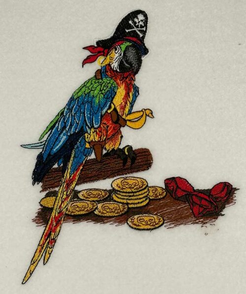 Pirate Parrot embroidery design