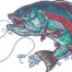 crazy trout embroidery design