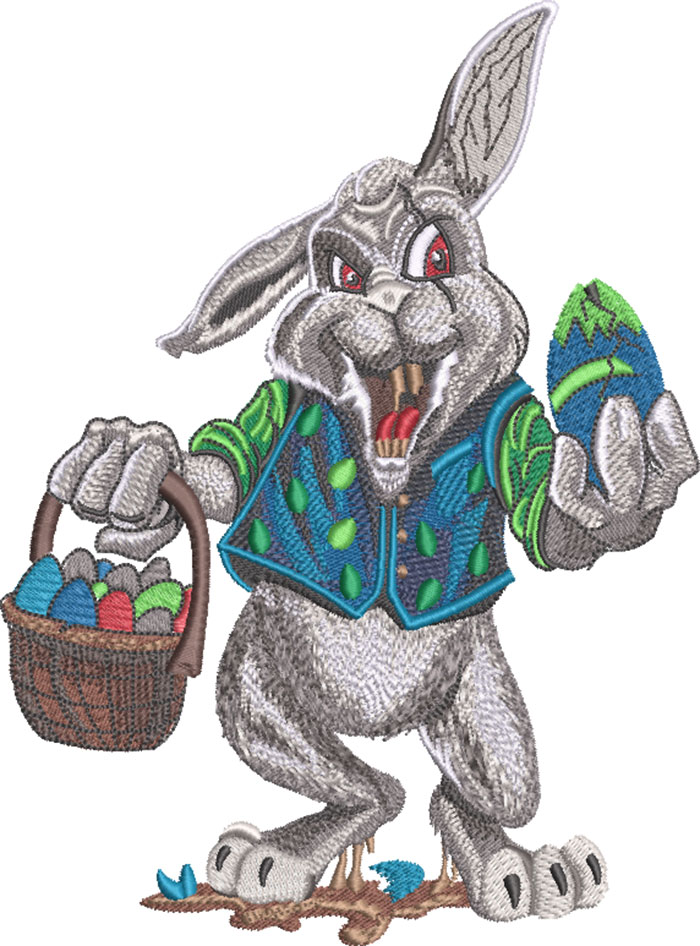 easter rabid embroidery design