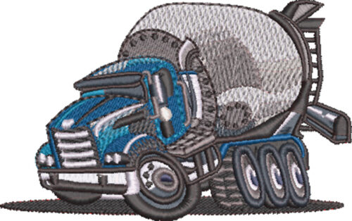 rocking cement truck embroidery design