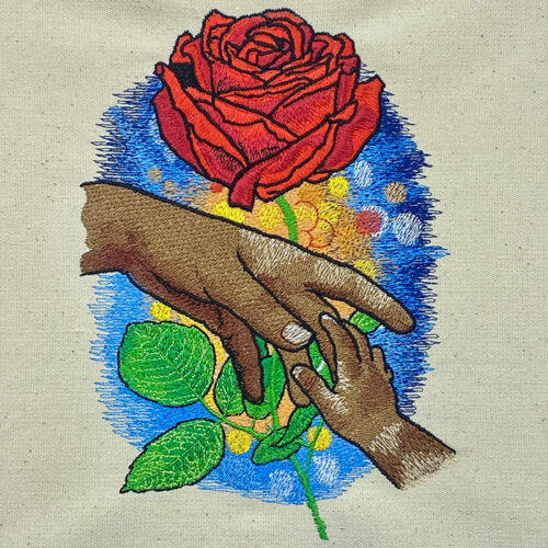 mothers day rose embroidery design