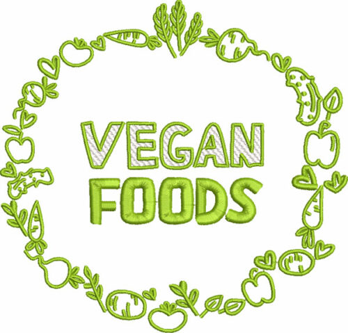 vegan foods embroidery design