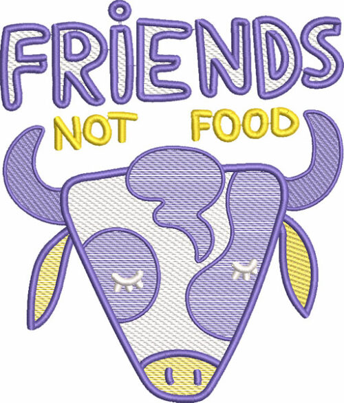 friends not food embroidery design