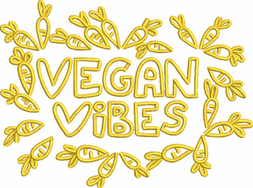 vegan vibes embroidery design