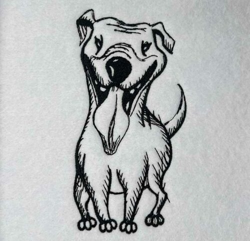 Happy Dog embroidery design