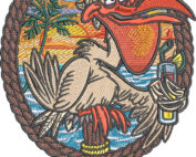 pelican drunk embroidery design