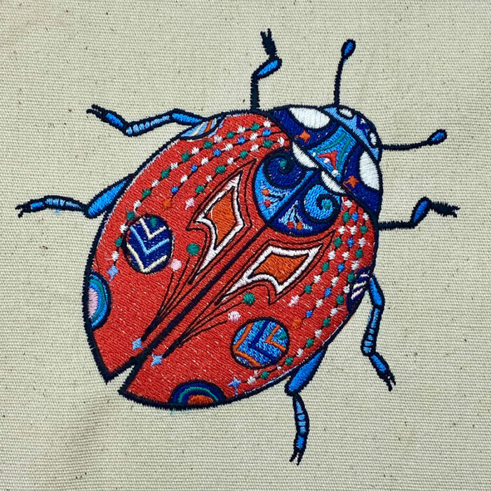 graphic ladybug embroidery design