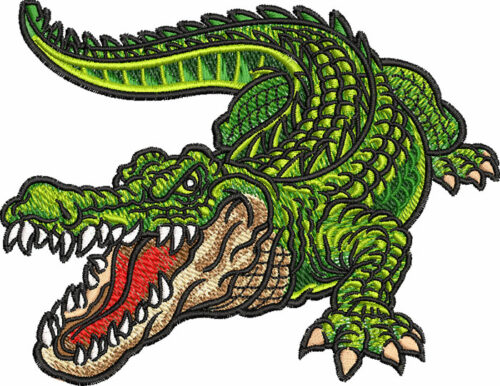 mean gator embroidery design