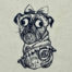 Dog in tutu embroidery design
