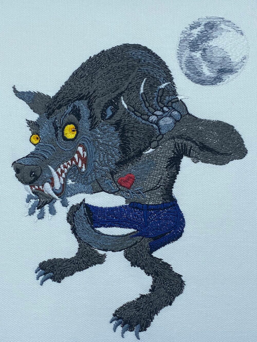 Halloween Gang wolfman embroidery design