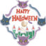 Happy Halloween spooky cats embroidery design