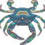 graphic crab embroidery design
