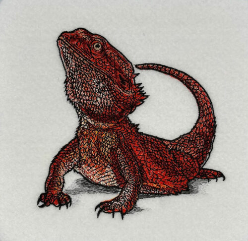 bearded dragon embroidery design