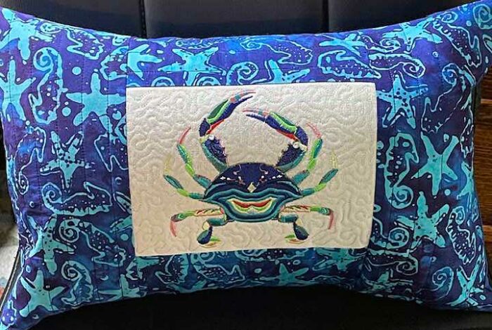 graphic crab cushion