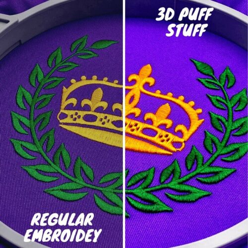 Crown 3D embroidery puff stuff withwithout
