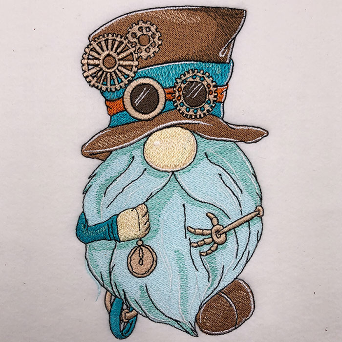 Steampunk Gnome embroidery design