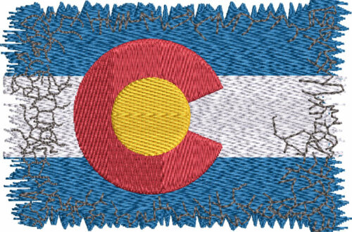 Disstressed Colorado Flag embroidery design