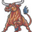 longhorn raging bull embroidery design