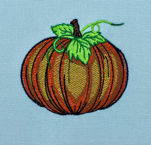 Autumn pumpkin embroidery design
