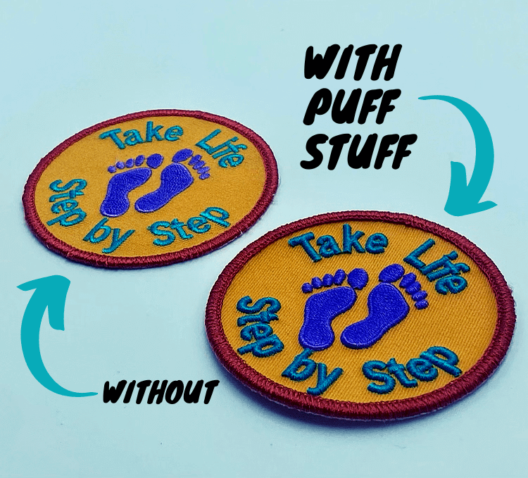 Patch with 3D embroidery Puff Stuff