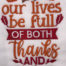 Lets be full of thanks embroidery design