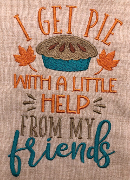 Get Pie embroidery design