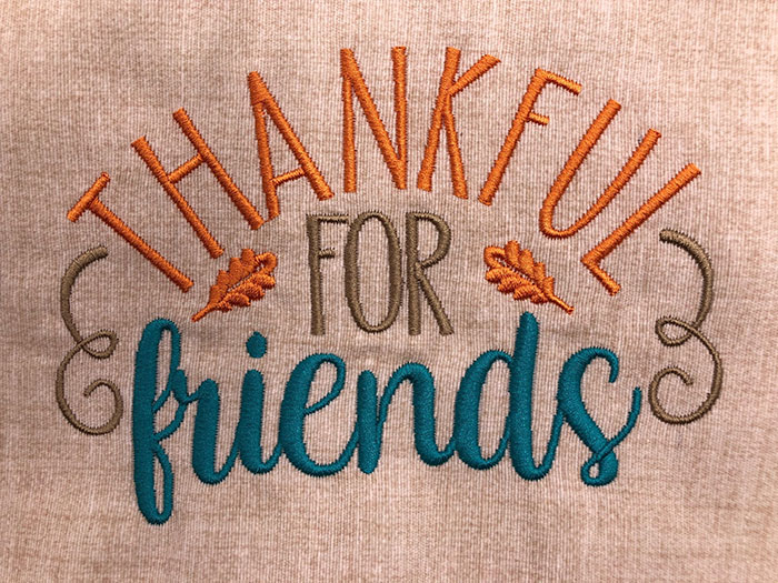 Thankful for friends embroidery designs