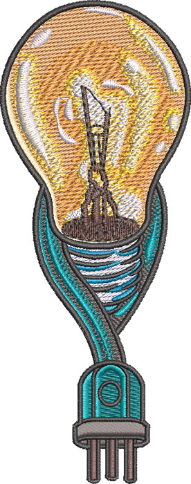 Light bulb embroidery design