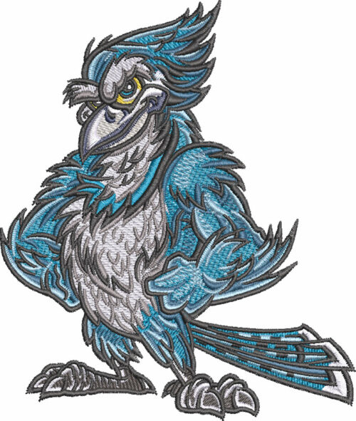 Bluejay mascot embroidery design