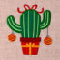 Christmas cactus embroidery design