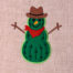 Snowman Cactus embroidery design