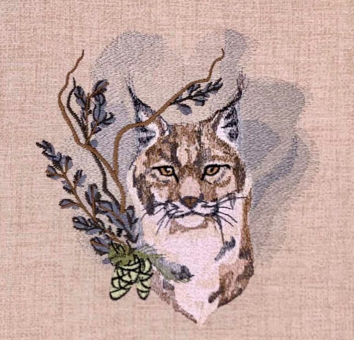 Premium lynx embroidery design